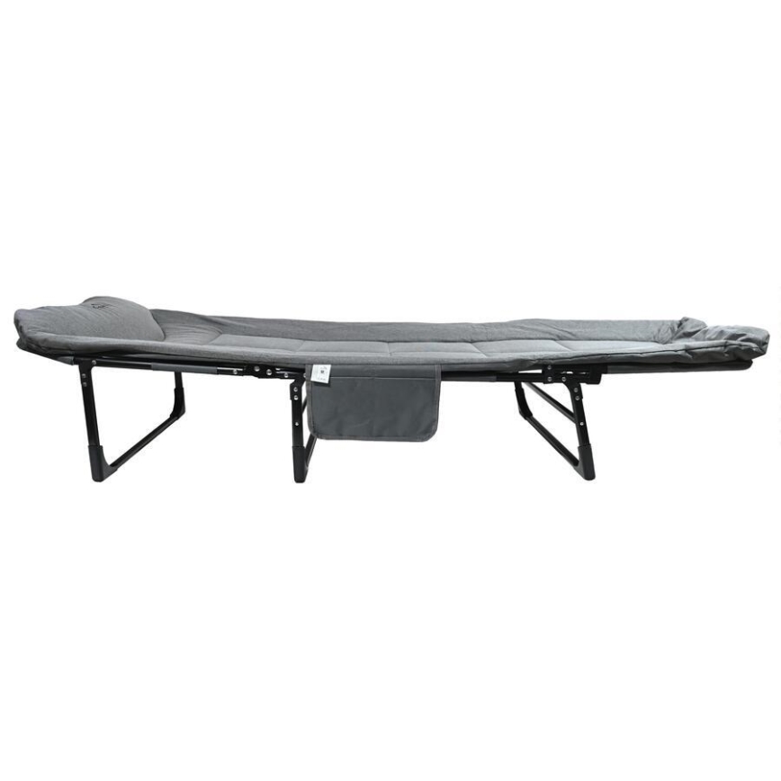 Șezlong de camping pliabil, reglabil, gri