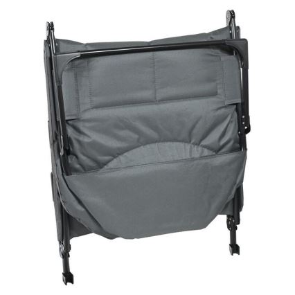 Șezlong de camping pliabil, reglabil, gri