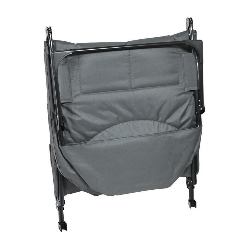 Șezlong de camping pliabil, reglabil, gri