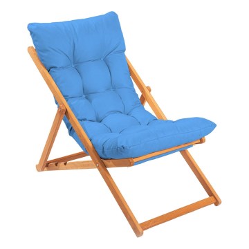 Șezlong de grădină albastru/fag