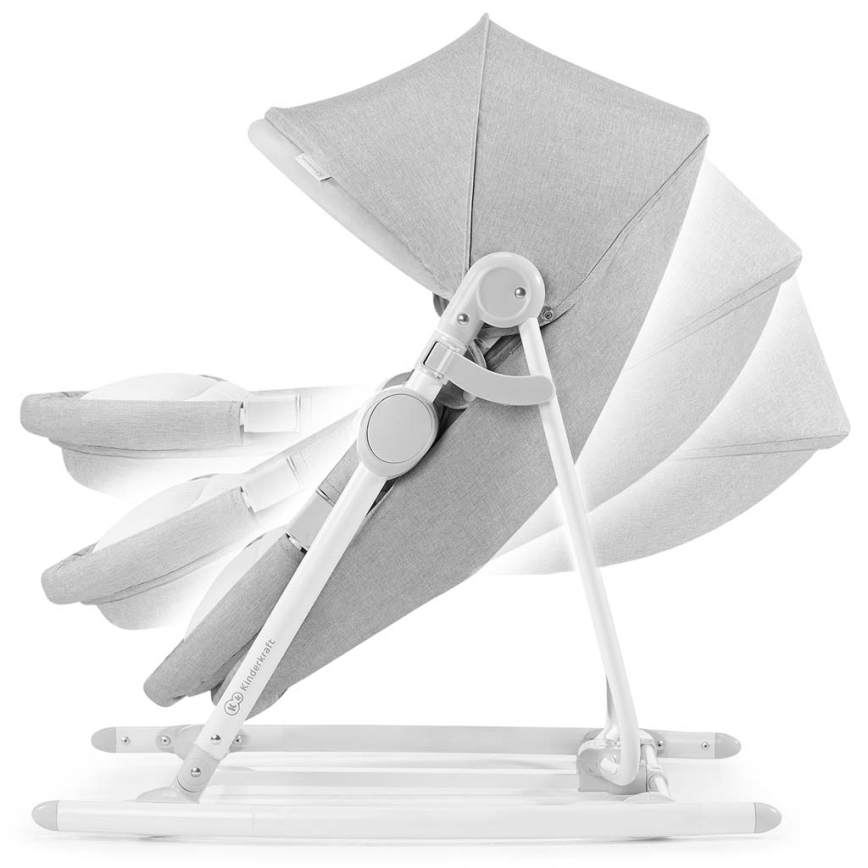 Șezlong pentru bebeluși 5 în 1 NOLA gri KINDERKRAFT
