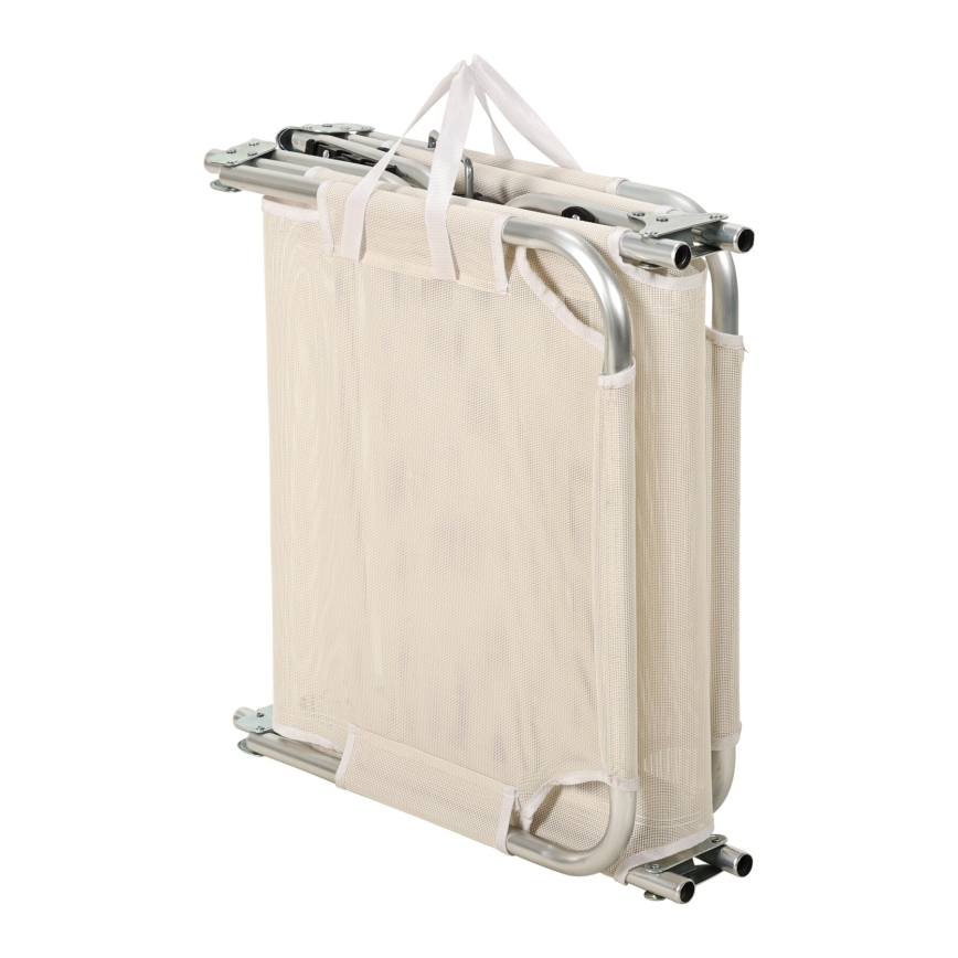 Șezlong pliabil reglabil SUNO 56x190 cm crem