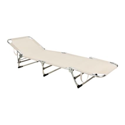 Șezlong pliabil reglabil SUNO 56x190 cm crem