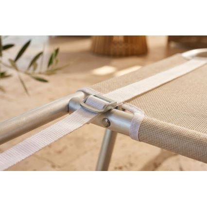 Șezlong pliabil reglabil SUNO 56x190 cm crem