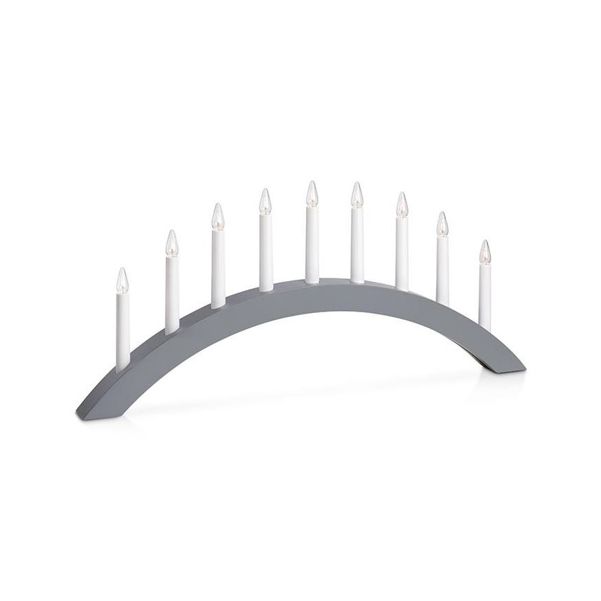 Sfeșnic de Crăciun ATLE 9xE10/3W/230V gri Markslöjd 705811