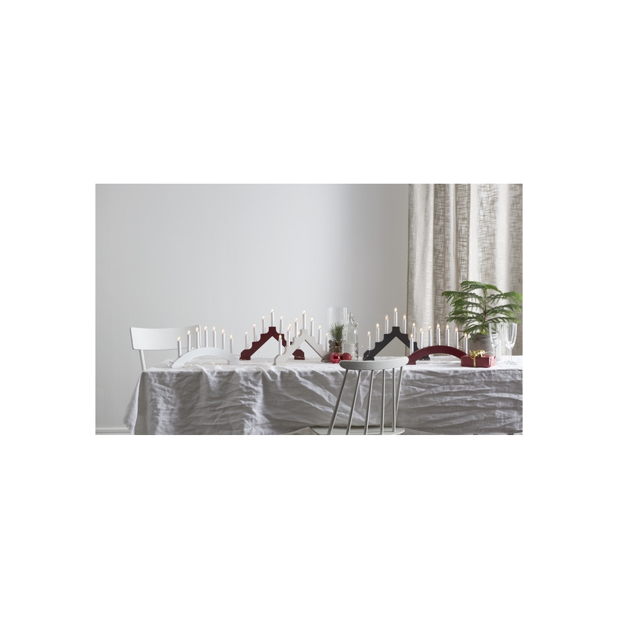 Sfeșnic de Crăciun 7xE10/3W/230V alb Eglo