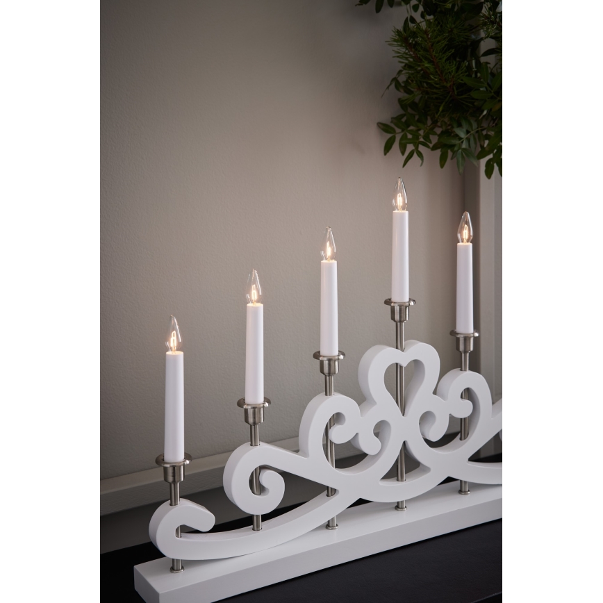 Sfeșnic de Crăciun NIGHTFALL 7xE10/3W/230V alb Markslöjd 705965