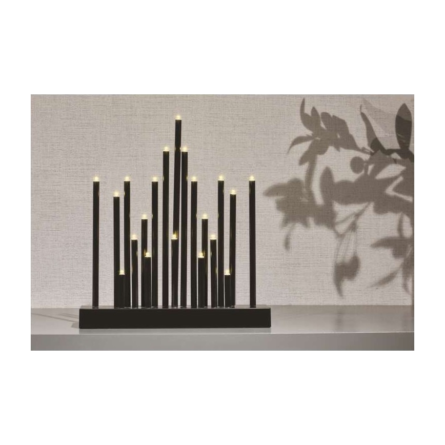 Sfeșnic LED de Crăciun 20xLED/3xAA negru