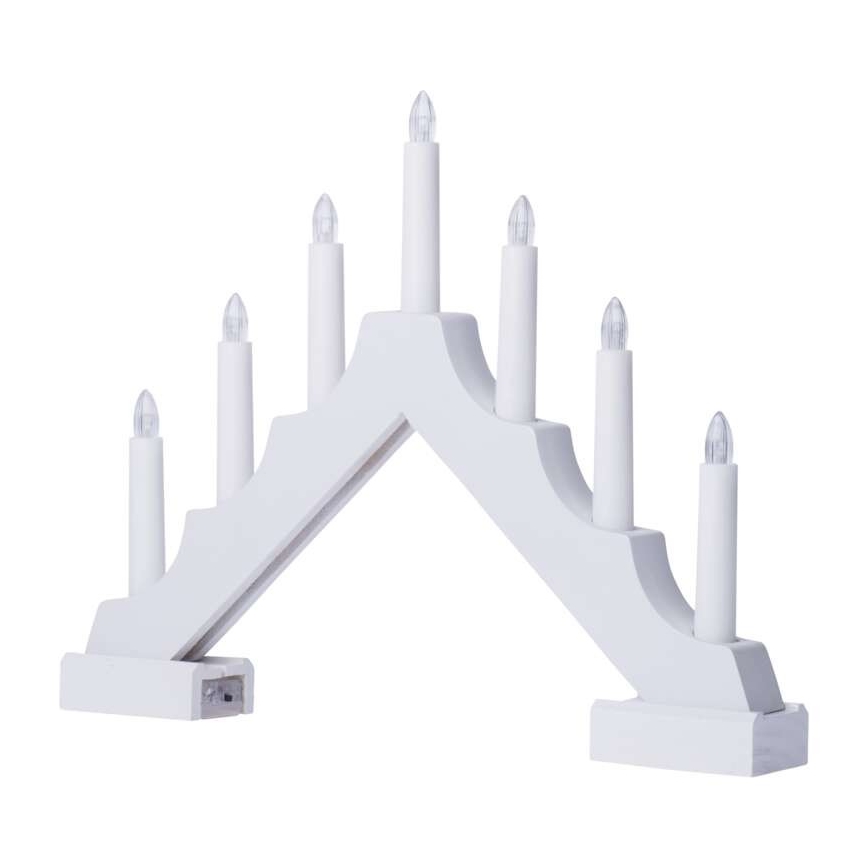 Sfeșnic LED de Crăciun 7xLED/2xAA alb