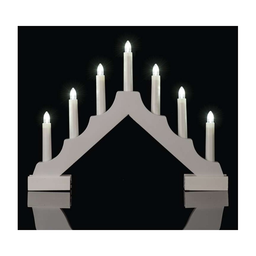 Sfeșnic LED de Crăciun 7xLED/2xAA alb