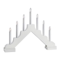 Sfeșnic LED de Crăciun Markslöjd 706051 EVELIN 7xLED/0,06W/6xAA alb