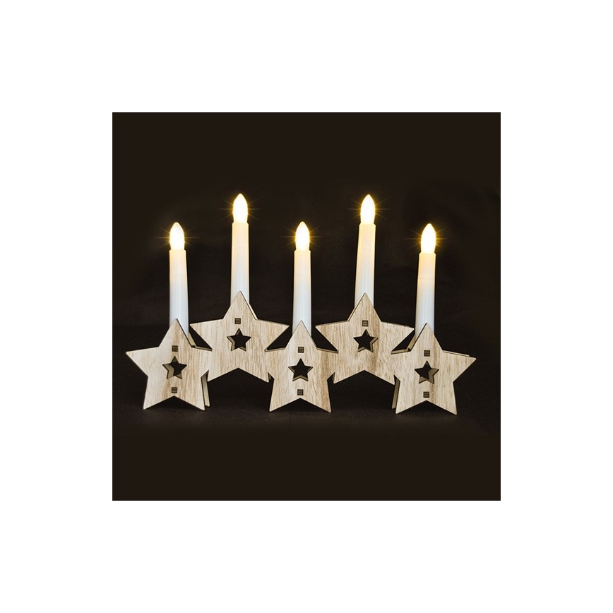 Sfeșnic LED de Crăciun 5xLED/2xAA