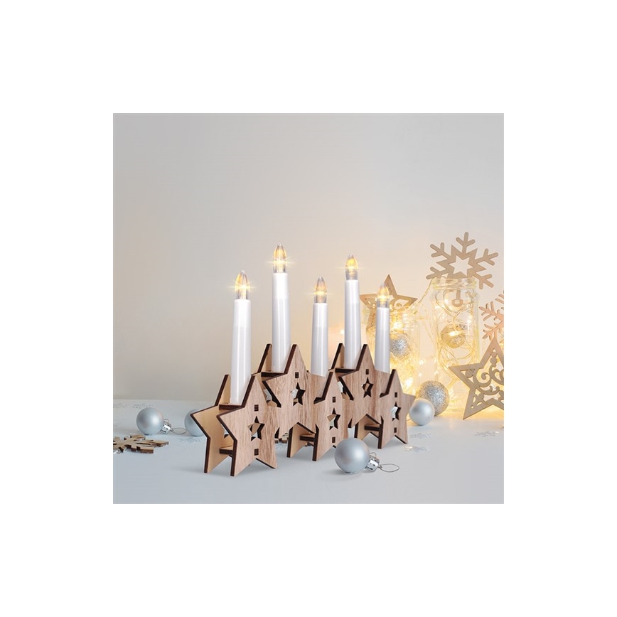 Sfeșnic LED de Crăciun 5xLED/2xAA