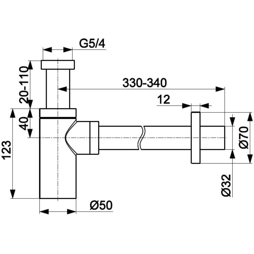 Sifon rotund de chiuvetă KFA Armatura 600-003-00 crom lucios