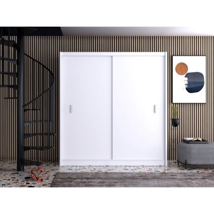 Șifonier cu uși culisante SAPHIRA 203x215 cm alb