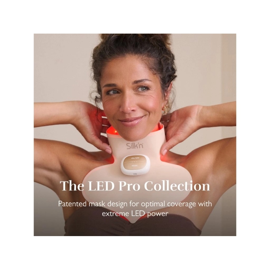 Silk’n - Mască LED terapeutică pentru piept, LED/5V, bej