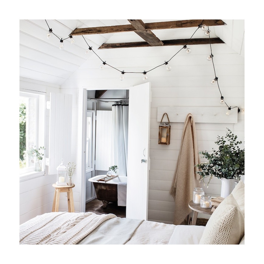 Șir decorativ exterior GIRLANDA 10 m 10xE27/10W/230V IP44