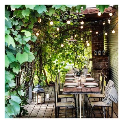 Șir decorativ exterior GIRLANDA 10 m 10xE27/10W/230V IP44