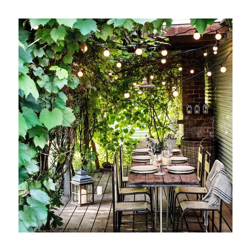 Șir decorativ exterior GIRLANDA 10 m 10xE27/10W/230V IP44