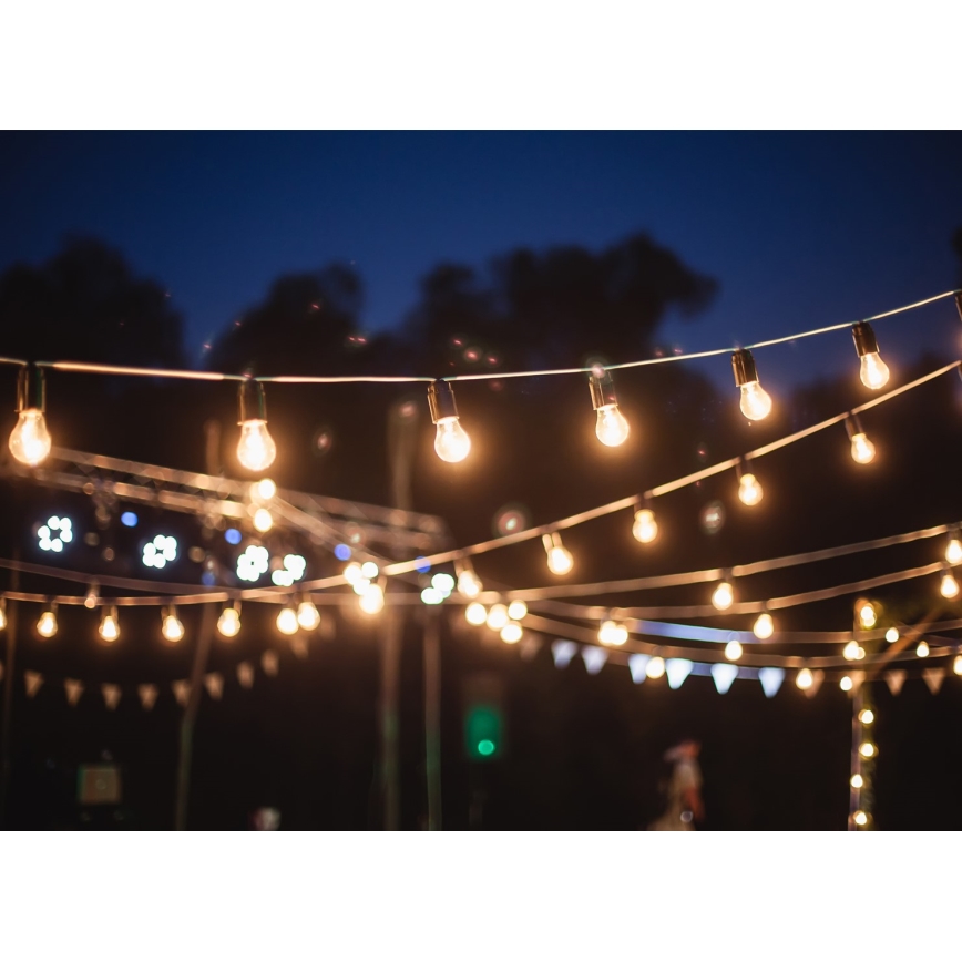 Șir decorativ exterior GIRLANDA 22 m 20xE27/15W/230V IP44