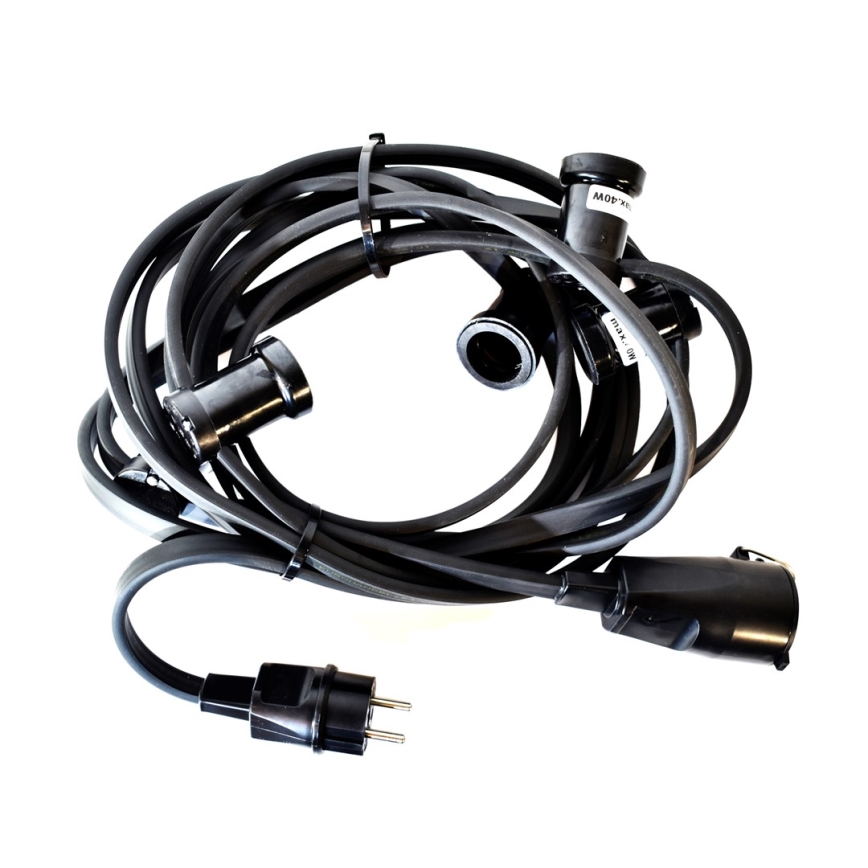 Șir decorativ exterior GIRLANDA 6,5 m 5xE27/15W/230V IP44