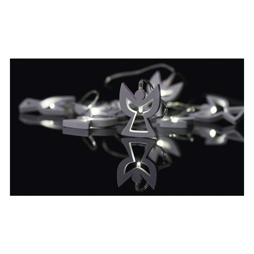 Șir LED CHAIN 10xLED/2xAA 1,85m alb cald