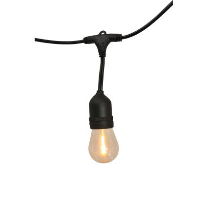 Șir de lumini solare LED reglabil pentru exterior PARTY 10xE27/3,7V 1800 mAh 10 m IP44 + telecomandă