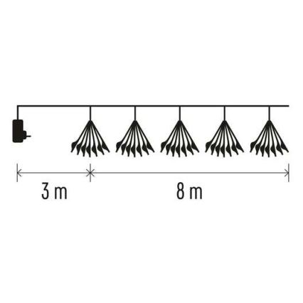 Șir luminos pentru Crăciun cu 450 LED, 11 m, alb cald
