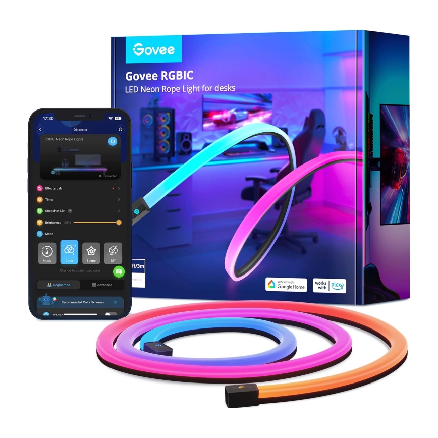 Sistem de retroiluminare de masă Govee Neon LED 3m RGBIC Wi-Fi