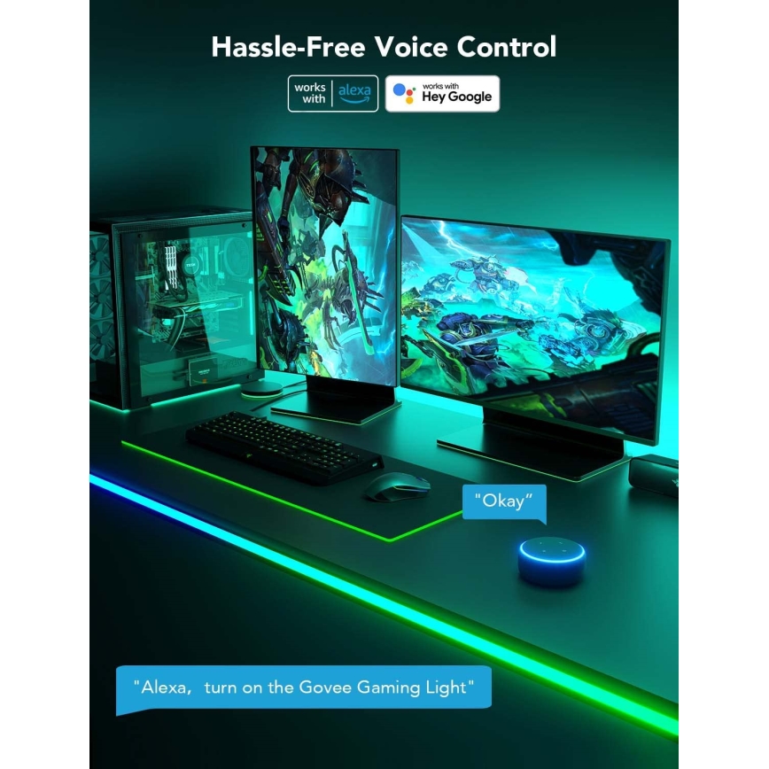 Sistem de retroiluminare de masă Govee Neon LED 3m RGBIC Wi-Fi