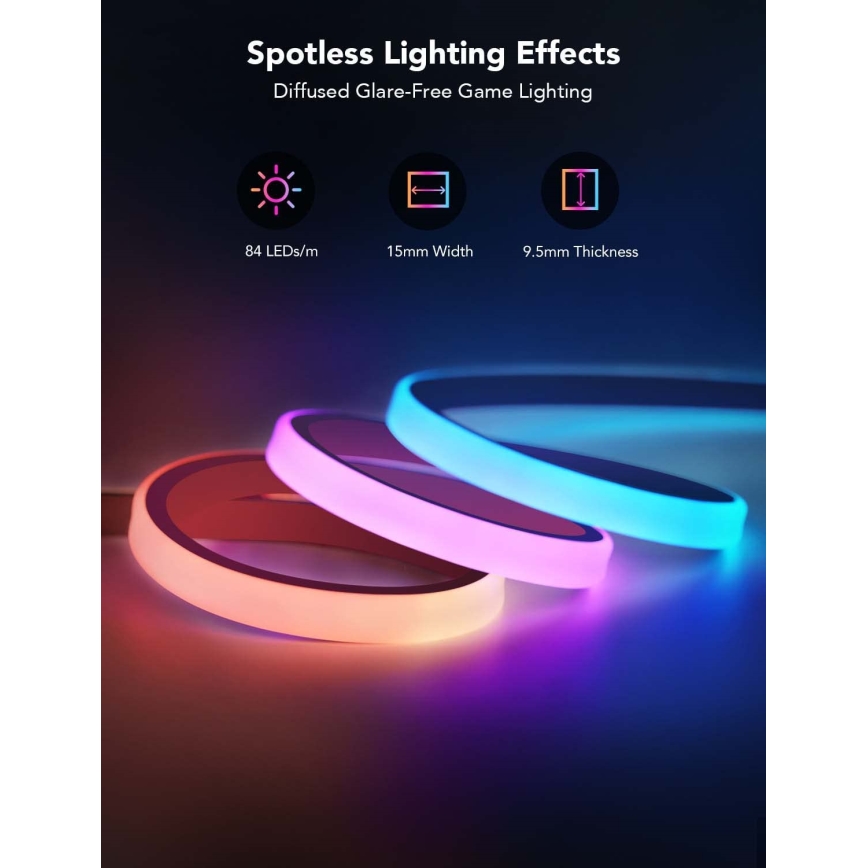 Sistem de retroiluminare de masă Govee Neon LED 3m RGBIC Wi-Fi