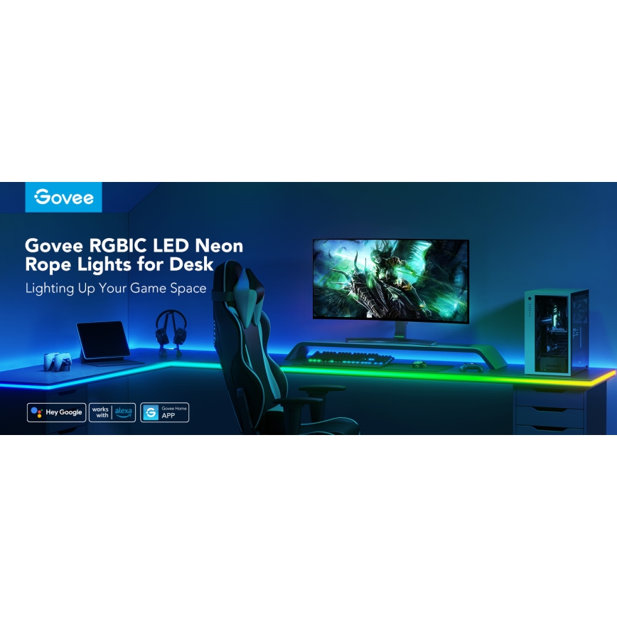Sistem de retroiluminare de masă Govee Neon LED 3m RGBIC Wi-Fi