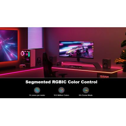 Sistem de retroiluminare de masă Govee Neon LED 3m RGBIC Wi-Fi