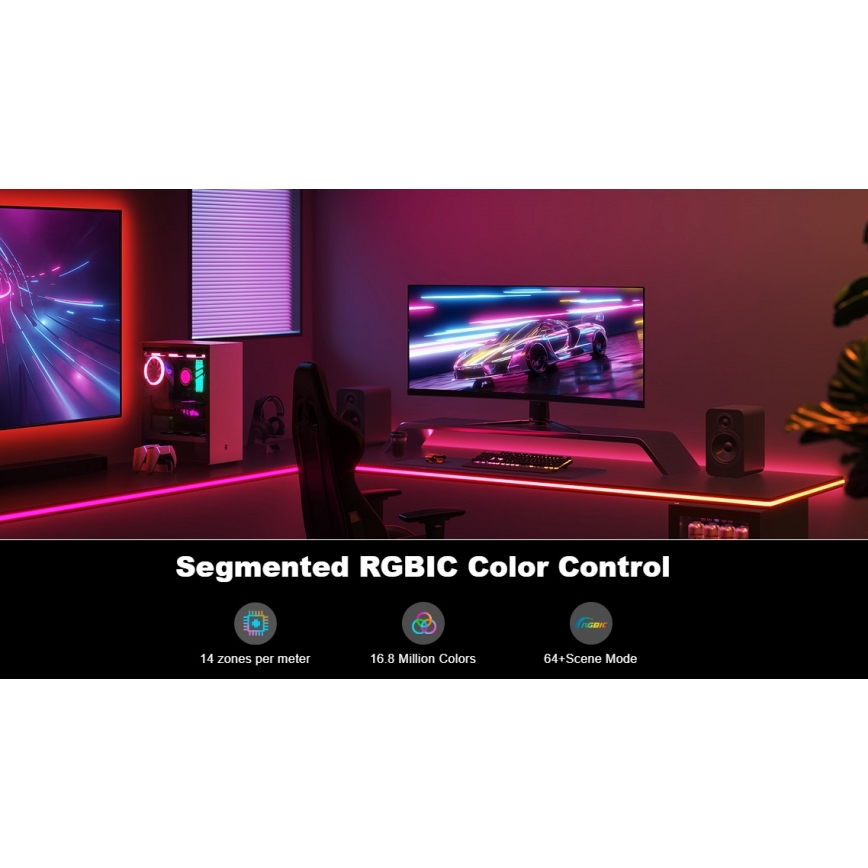 Sistem de retroiluminare de masă Govee Neon LED 3m RGBIC Wi-Fi