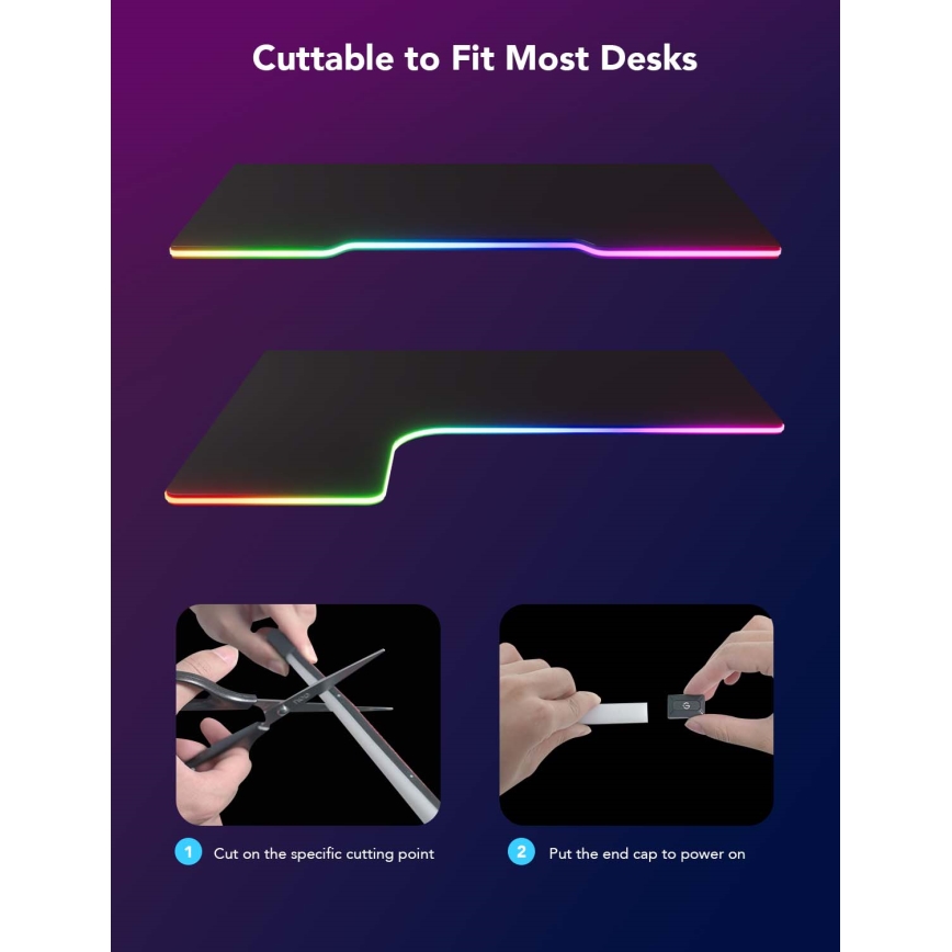 Sistem de retroiluminare de masă Govee Neon LED 3m RGBIC Wi-Fi
