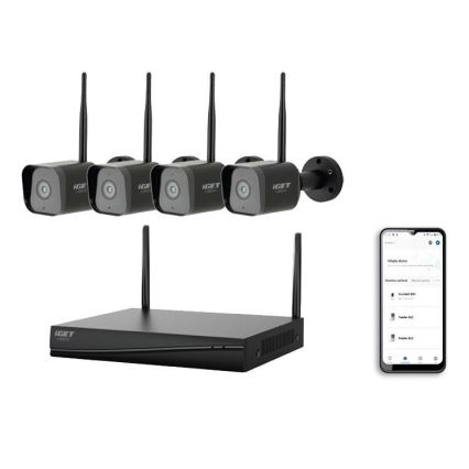 Sistem inteligent de supraveghere cu 4 camere (senzor 2K+, 12V, IP65, Wi‑Fi, compatibil Tuya)