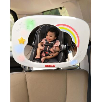 Skip Hop - Oglindă retrovizoare pentru copii LINING CLOUD pentru mașină, 3xAA