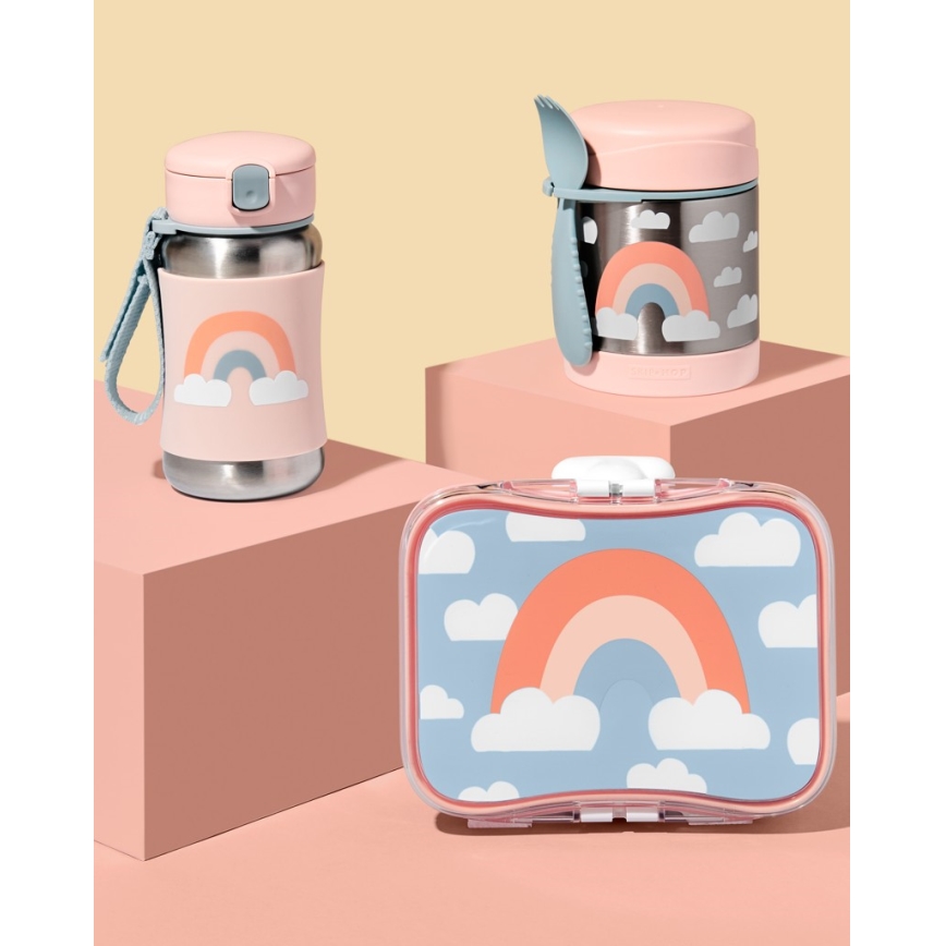 Skip Hop - Termos pentru mâncare cu linguriță/furculiță SPARK STYLE 325 ml curcubeu