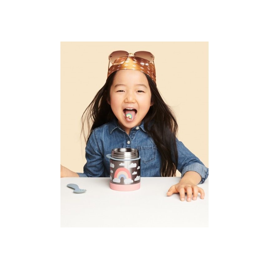 Skip Hop - Termos pentru mâncare SPARK STYLE, 325 ml, curcubeu, cu linguriță și furculiță