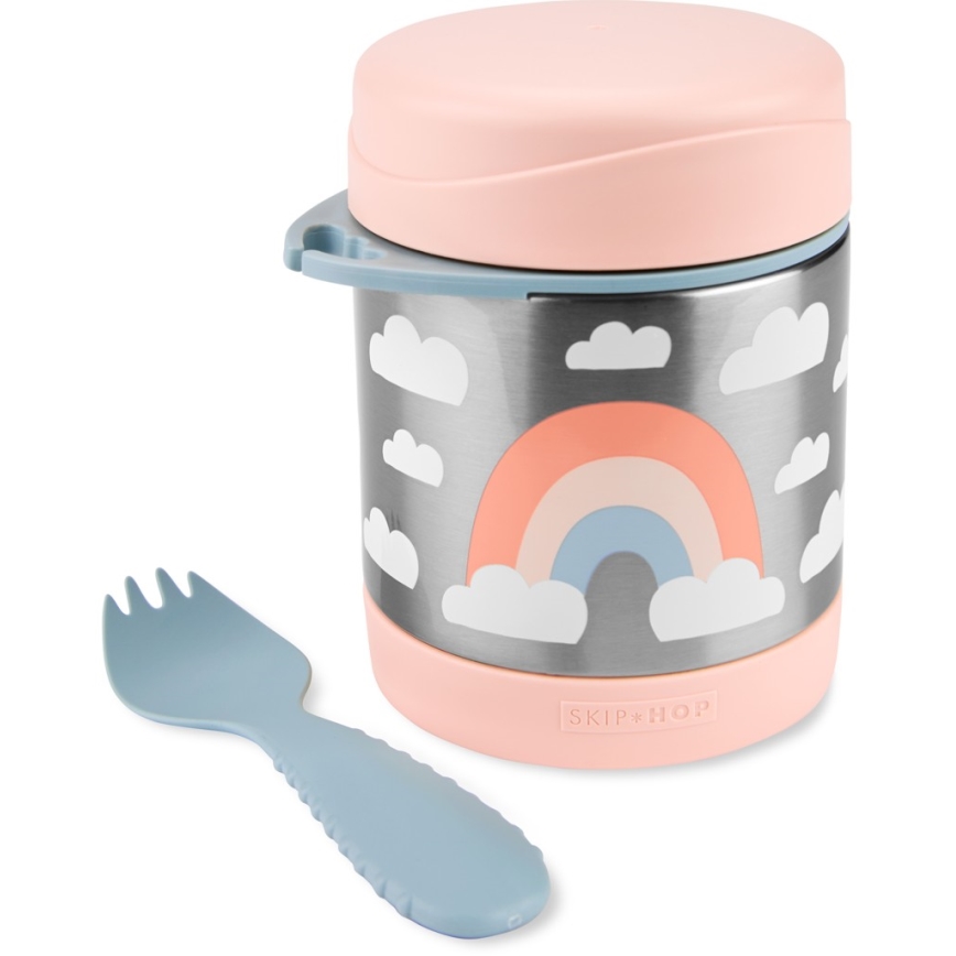 Skip Hop - Termos pentru mâncare SPARK STYLE, 325 ml, curcubeu, cu linguriță și furculiță