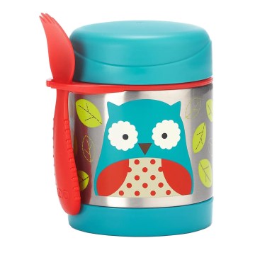Skip Hop - Termos pentru mâncare ZOO 325 ml, cu linguriță și furculiță, Bufniță