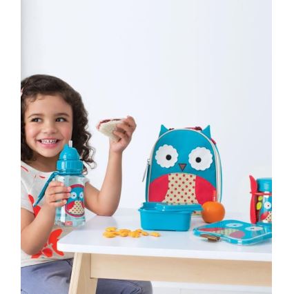 Skip Hop - Termos pentru mâncare ZOO 325 ml, cu linguriță și furculiță, Bufniță