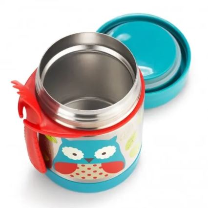 Skip Hop - Termos pentru mâncare ZOO 325 ml, cu linguriță și furculiță, Bufniță