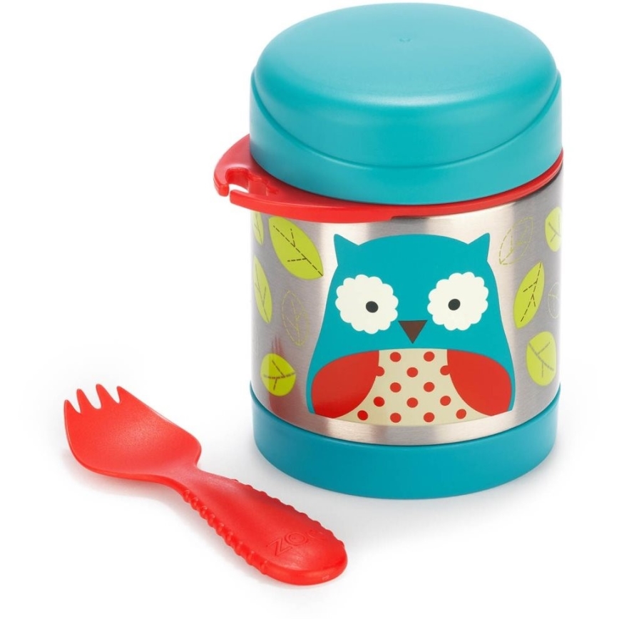 Skip Hop - Termos pentru mâncare ZOO 325 ml, cu linguriță și furculiță, Bufniță