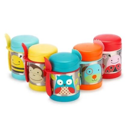 Skip Hop - Termos pentru mâncare ZOO 325 ml, cu linguriță și furculiță, Bufniță