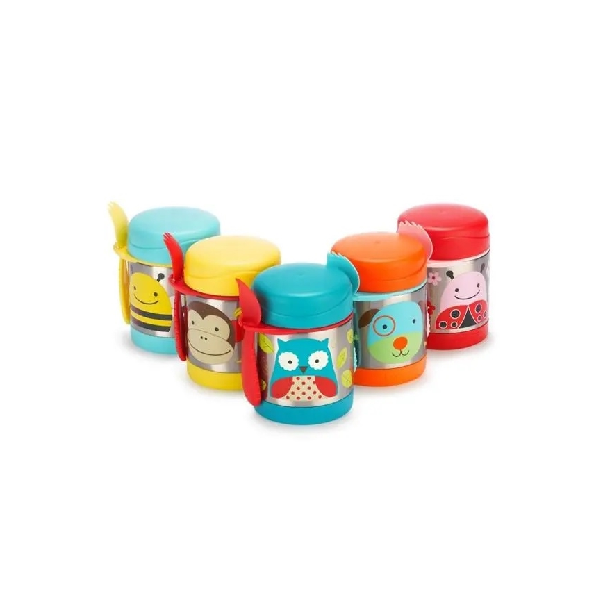 Skip Hop - Termos pentru mâncare ZOO 325 ml, cu linguriță și furculiță, Bufniță