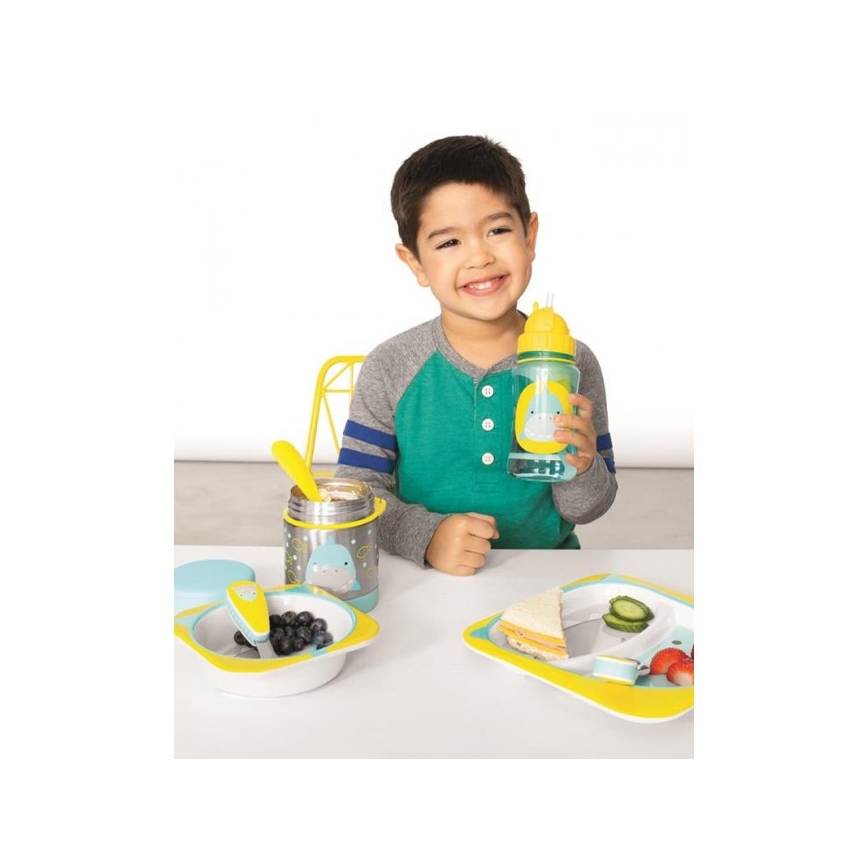 Skip Hop - Termosă pentru mâncare ZOO 325 ml cu linguriță și furculiță, rechin
