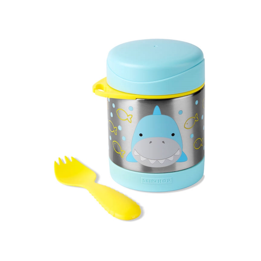Skip Hop - Termosă pentru mâncare ZOO 325 ml cu linguriță și furculiță, rechin