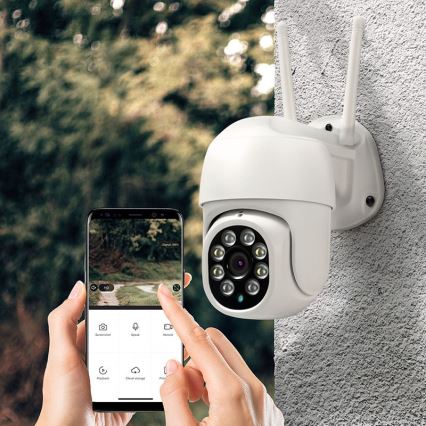 Cameră inteligentă de exterior cu senzor 3 MP (2K), IP65, Wi‑Fi, compatibilă cu Tuya