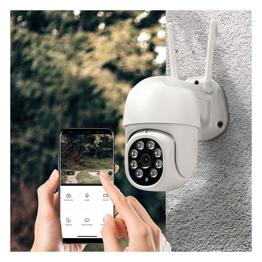 Cameră inteligentă de exterior cu senzor 3 MP (2K), IP65, Wi‑Fi, compatibilă cu Tuya